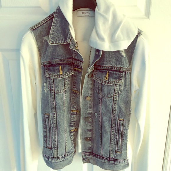 bailey 44 knit jean vest hoodie